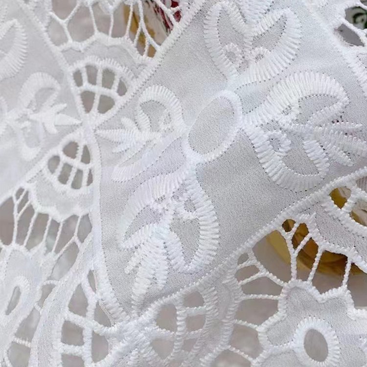 Unique Design Geometric Water Soluble Lace Fabric Square Embroidery Fabric Laser Checker European Embroidery Fabric