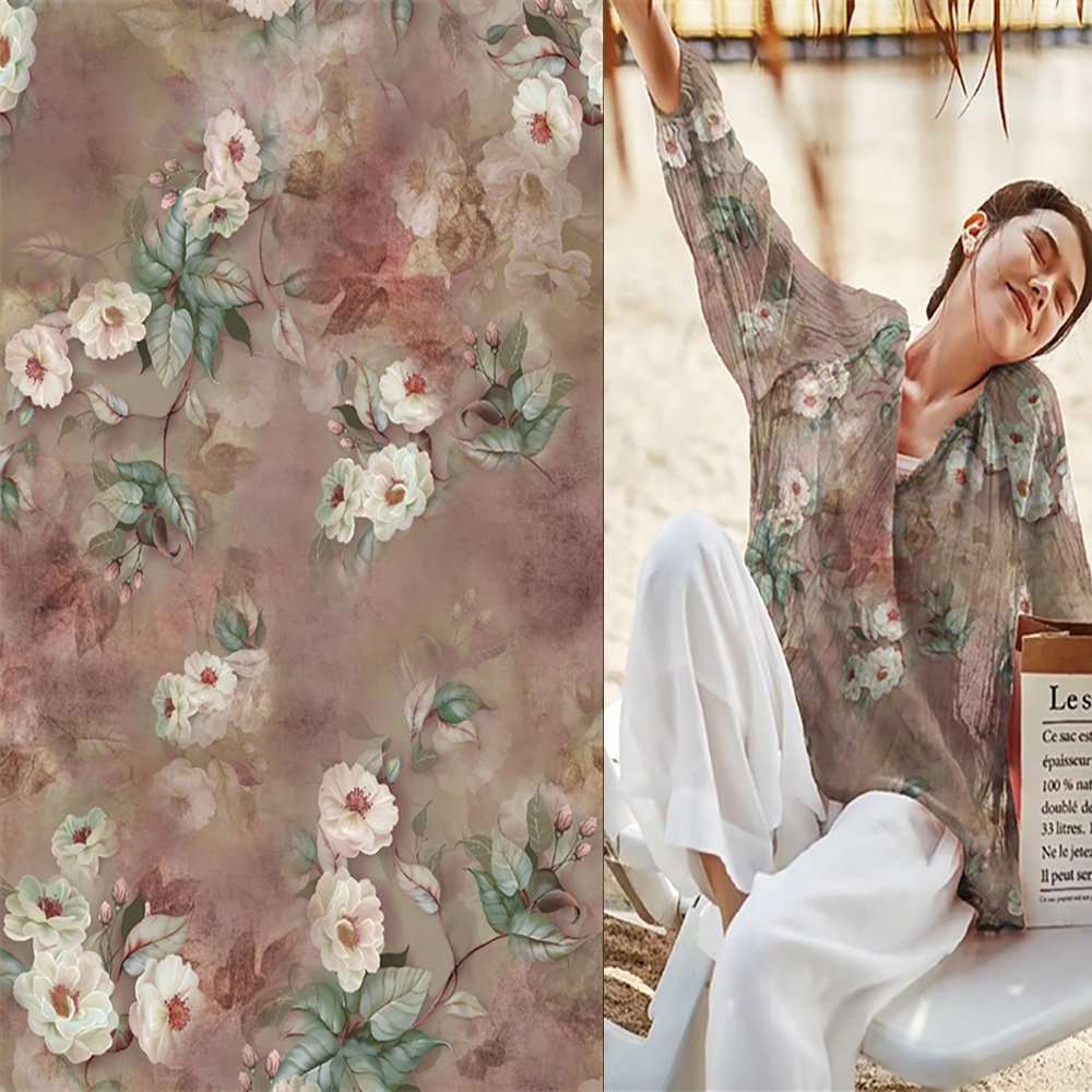 2024 Textile pattern innovation ramie digital print in Eco-friendly garments