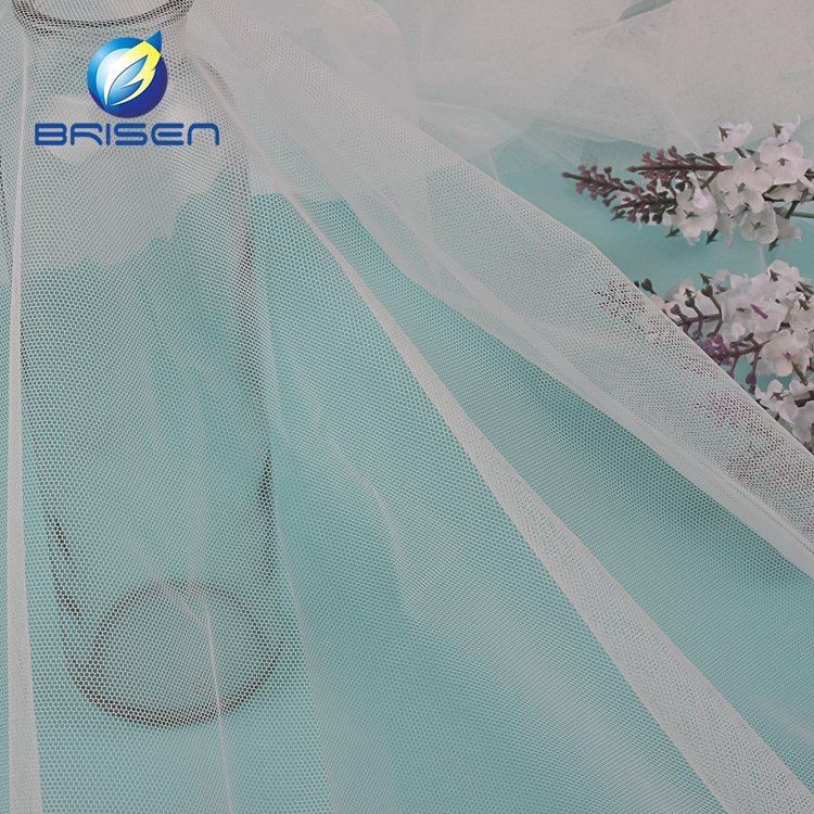 Supplier breathable Polyester Bridal embroidery White Tulle Fabrics for wedding