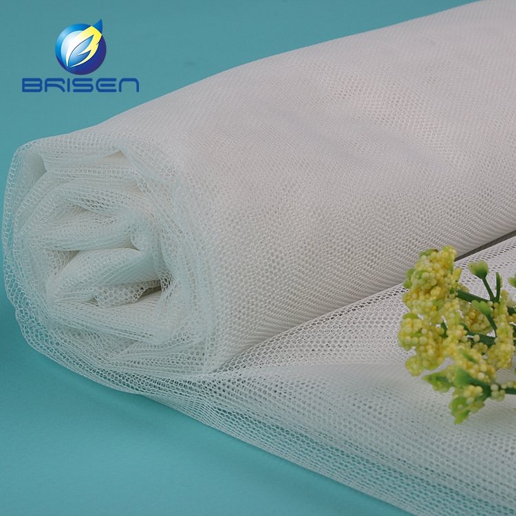 Supplier breathable Polyester Bridal embroidery White Tulle Fabrics for wedding