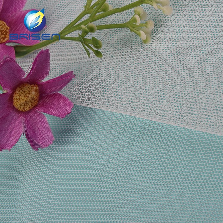 Supplier breathable Polyester Bridal embroidery White Tulle Fabrics for wedding