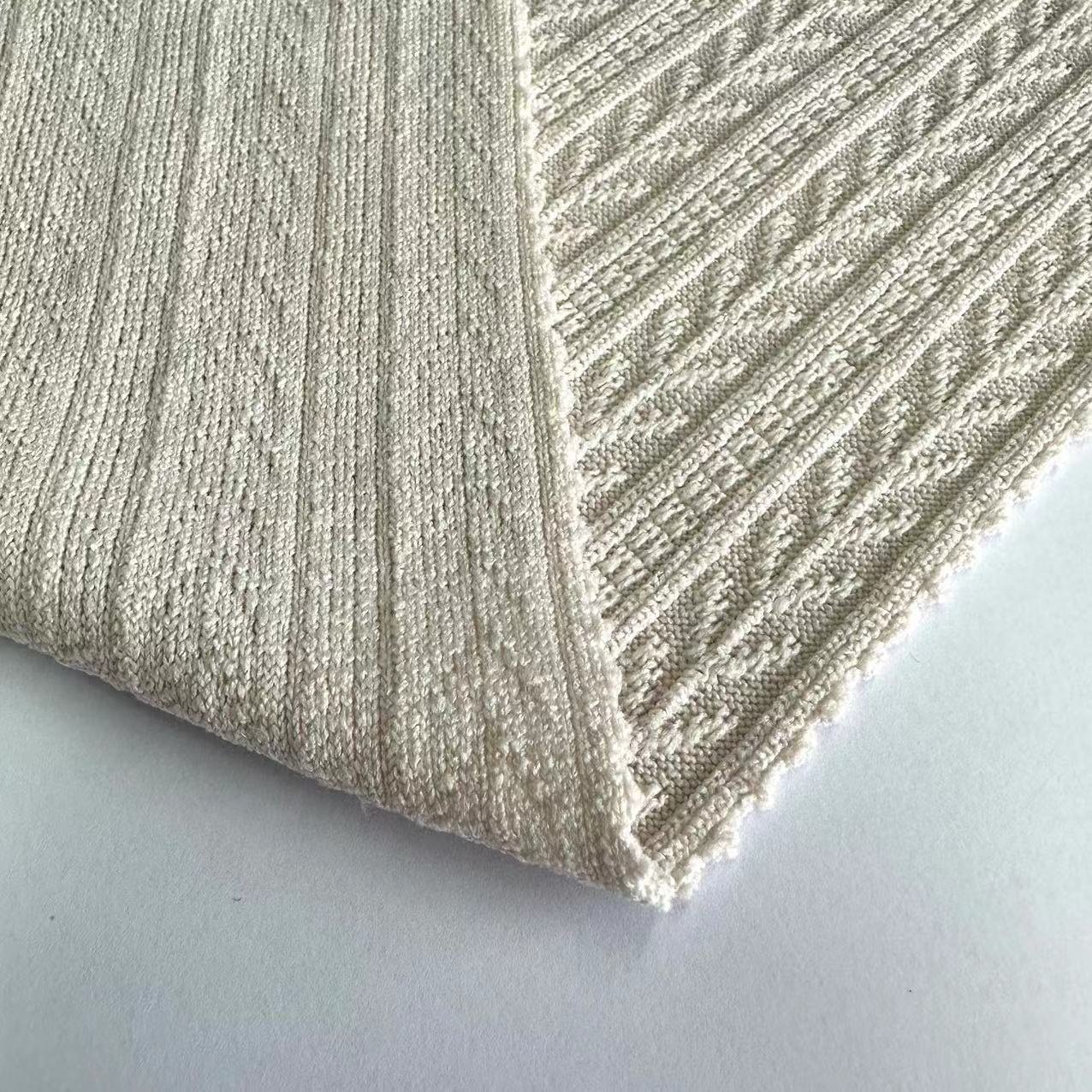 garment New design knitted 95%polyester 5%spandex stretchy jacquard rib fabric for sweater and clothing
