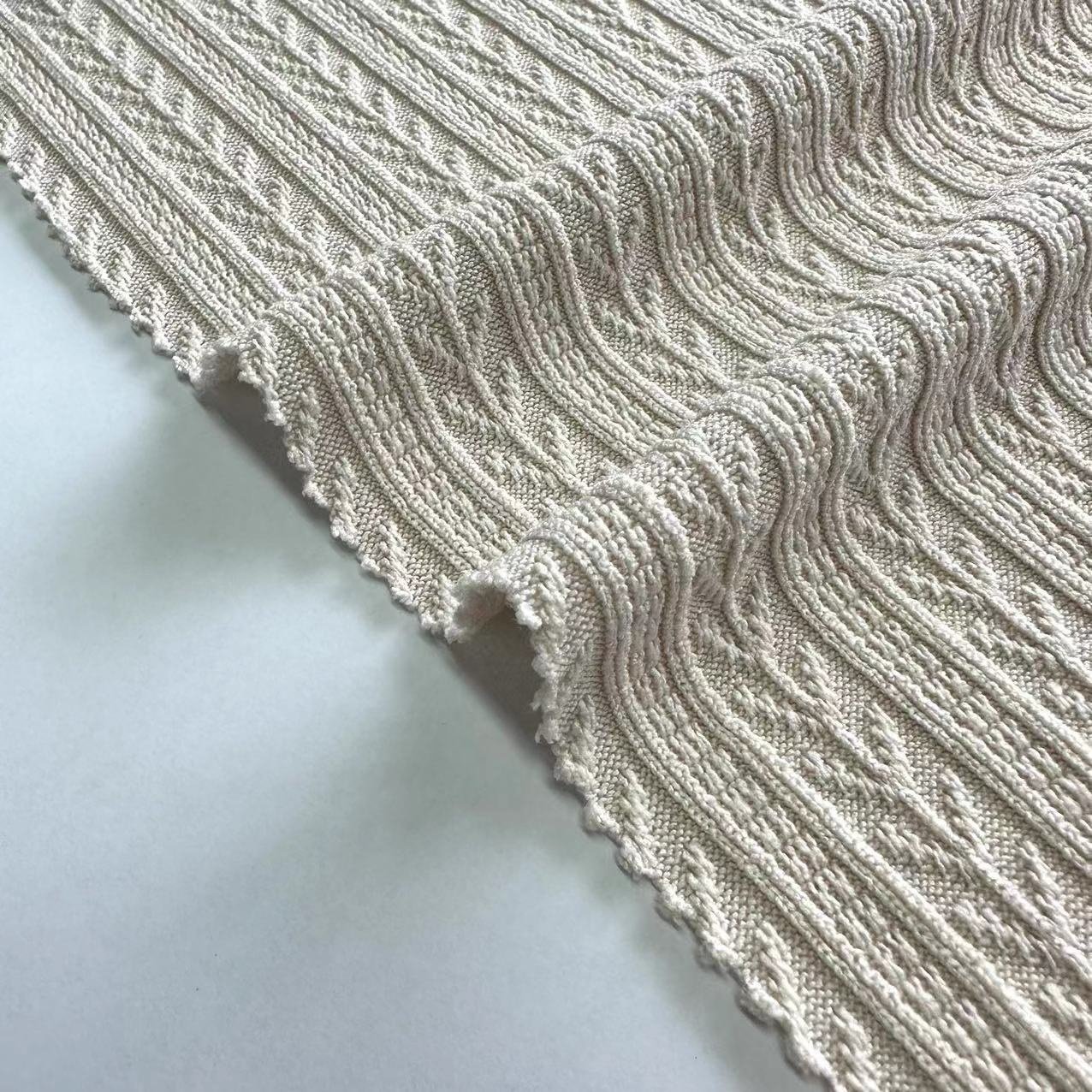 garment New design knitted 95%polyester 5%spandex stretchy jacquard rib fabric for sweater and clothing