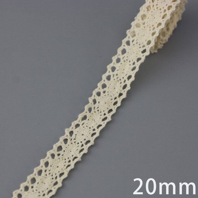 White Beige Cotton Embroidered Lace Net Ribbons Fabric Trim DIY Sewing Handmade Craft Materials