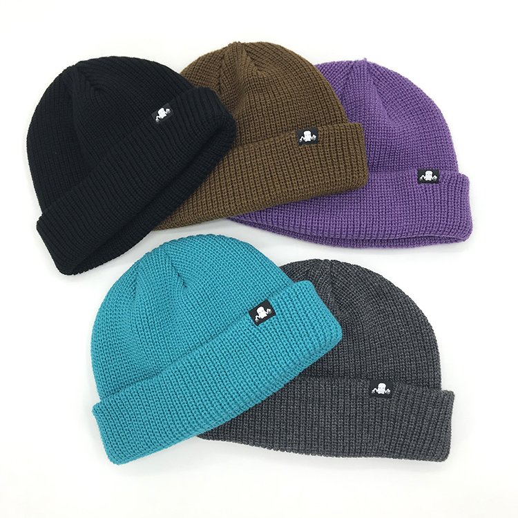 Custom Wholesale Fisherman Logo Acrylic Warm Plain Winter Hat Unisex sport Long Ribbed Cuff Knit Beanie