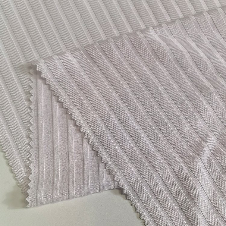 Double side soft 9*5 polyester spandex brush stretch rib fabric for women t-shirt,dress