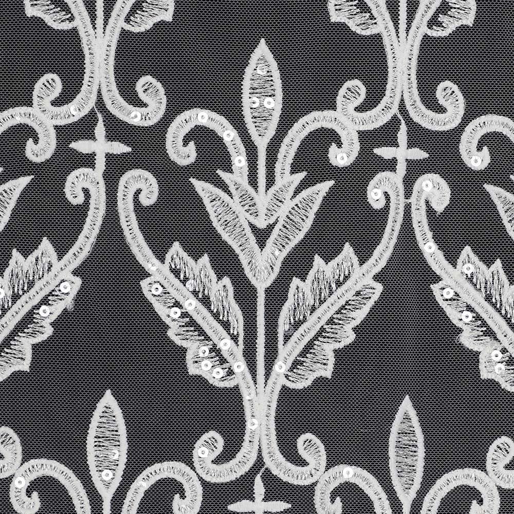 Yanzi 2024 New luxury french white wedding bridal lace fabric with sequins wholesale embroidery tulle lace dress fabric