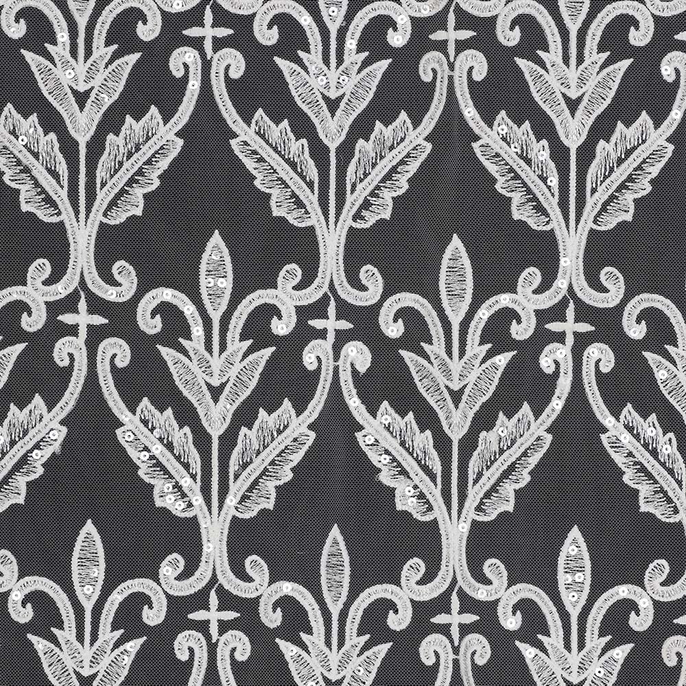 Yanzi 2024 New luxury french white wedding bridal lace fabric with sequins wholesale embroidery tulle lace dress fabric