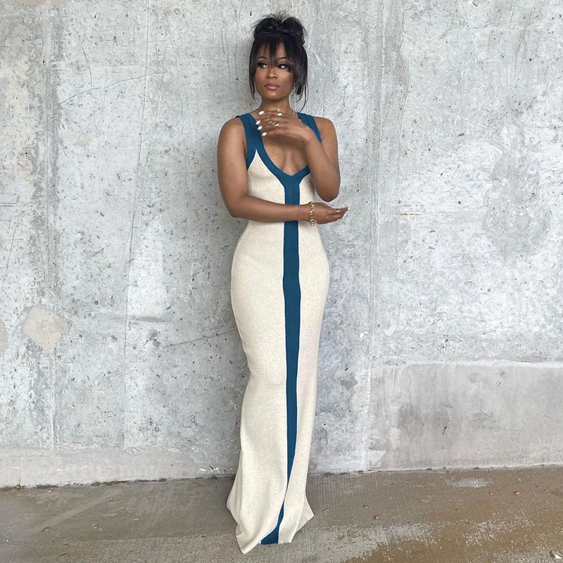 New Arrivals Women Dresses Ribbed Knit Slim Club Party Dress Casual Long Maxi Dresses Women lady Elegant Vintage Clothing