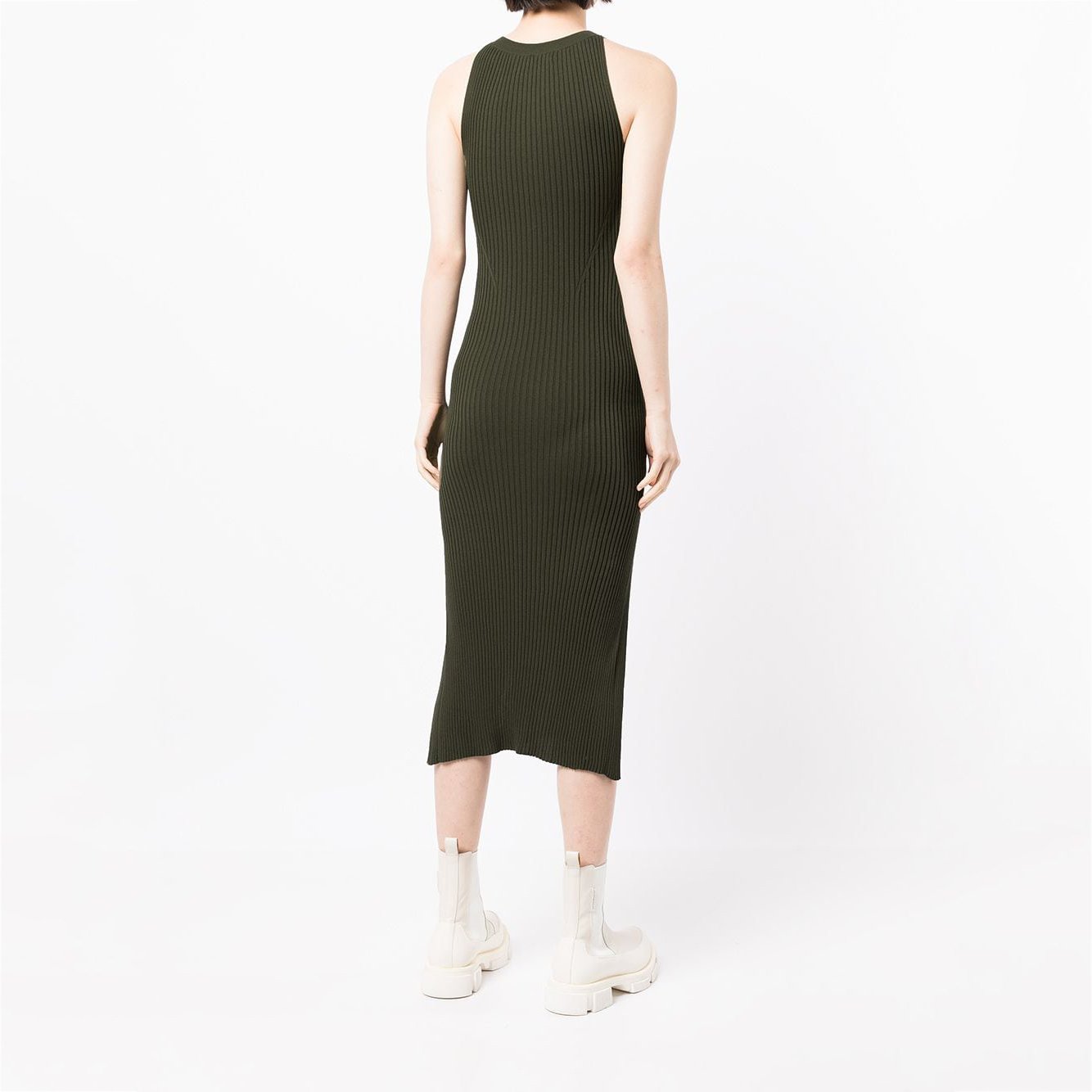 knitwear manufacturers custom sleeveless rib Knit Dress maxi Cotton Knit Dress crew neck summer sweater dress women clothing