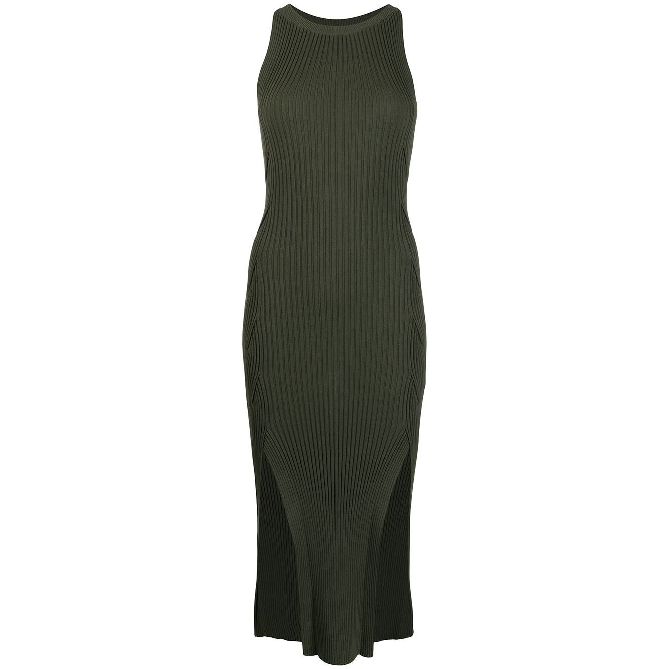 knitwear manufacturers custom sleeveless rib Knit Dress maxi Cotton Knit Dress crew neck summer sweater dress women clothing