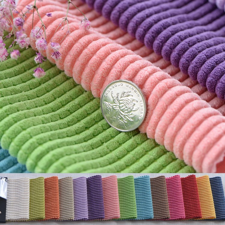 Custom design corduroy rib velour sofa fabric velvet upholstery fabric