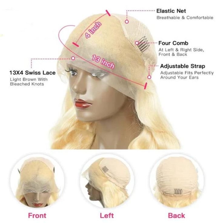 180% 30 Inch 613 hd Lace Frontal Wig Blonde Body Wave Lace Front Wig 13x4 Pre Plucked Lace Front Human Hair Wigs For Women
