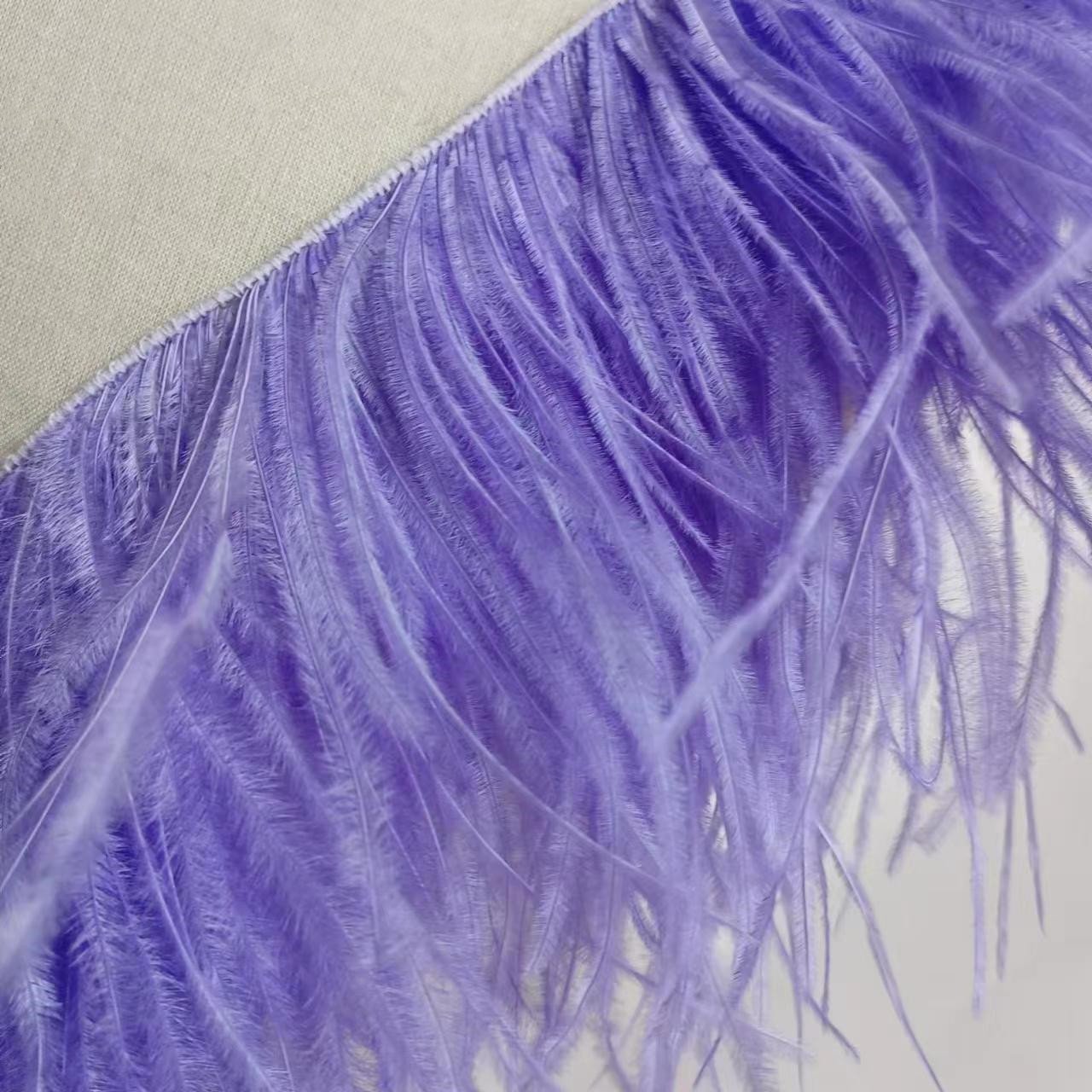 Sewing feathers fringe 10-15cm Fluffy Ostrich Feather fringe trimming lace trim on cord for party costume dress cloth decor