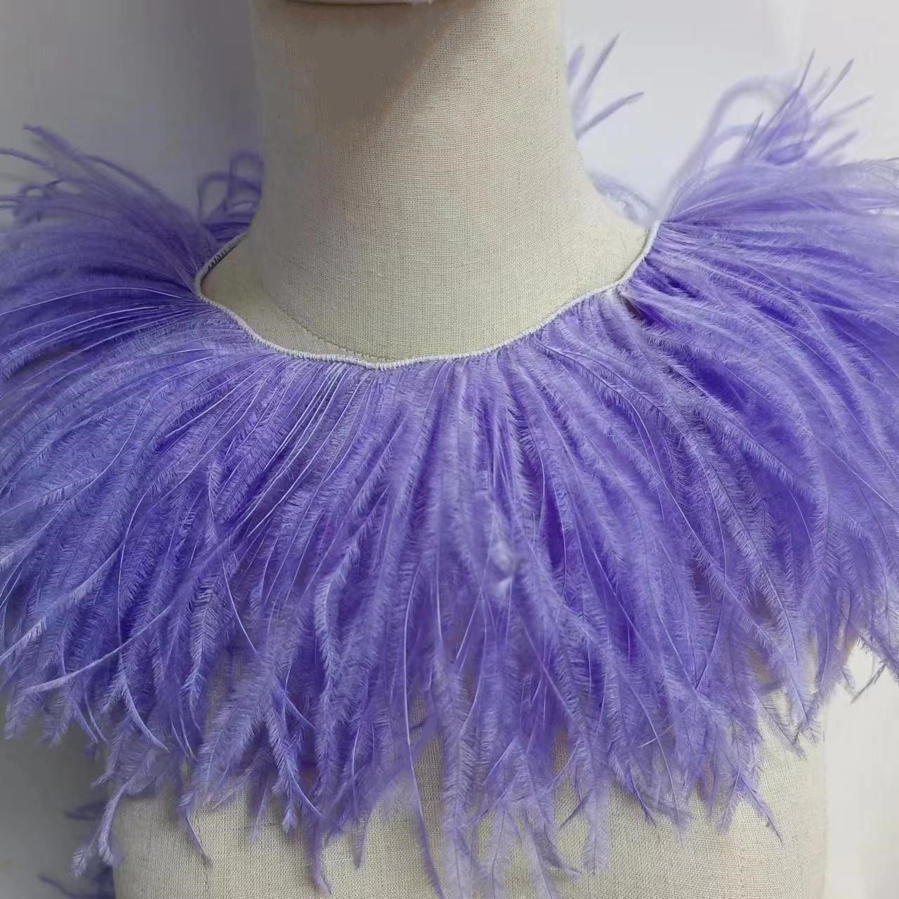 Sewing feathers fringe 10-15cm Fluffy Ostrich Feather fringe trimming lace trim on cord for party costume dress cloth decor