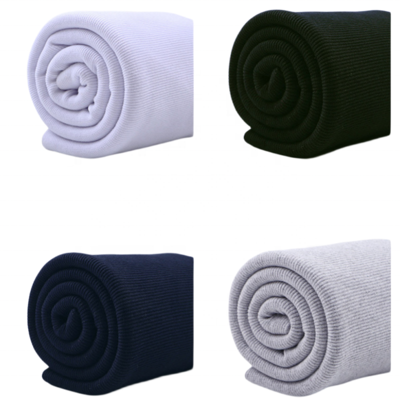 Factory stock 21S2X2 cost-effective 65% cotton 30% polyester 5% spandex elastic good rib suitable for hoodie jackets