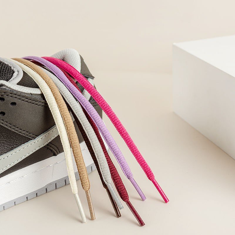 High-quality fashion multi-color polyester oval semi-circle LACES with plastic metal shoulder straps custom shoe lace
