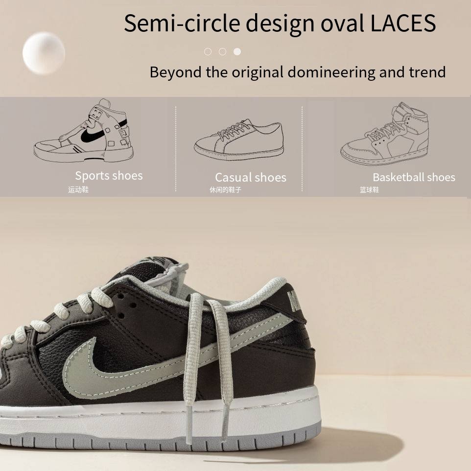 High-quality fashion multi-color polyester oval semi-circle LACES with plastic metal shoulder straps custom shoe lace