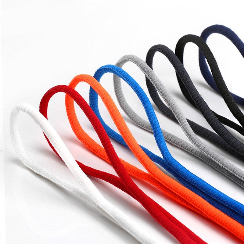 High-quality fashion multi-color polyester oval semi-circle LACES with plastic metal shoulder straps custom shoe lace