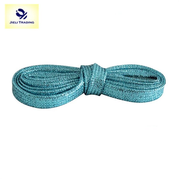 Jieli Fashion Custom Printed Logo Colored Fancy Glitter Wire Shoe Laces for Sneakers wholesale