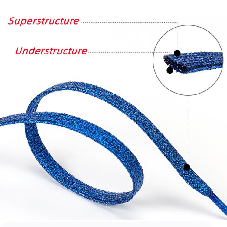 Jieli Fashion Custom Printed Logo Colored Fancy Glitter Wire Shoe Laces for Sneakers wholesale