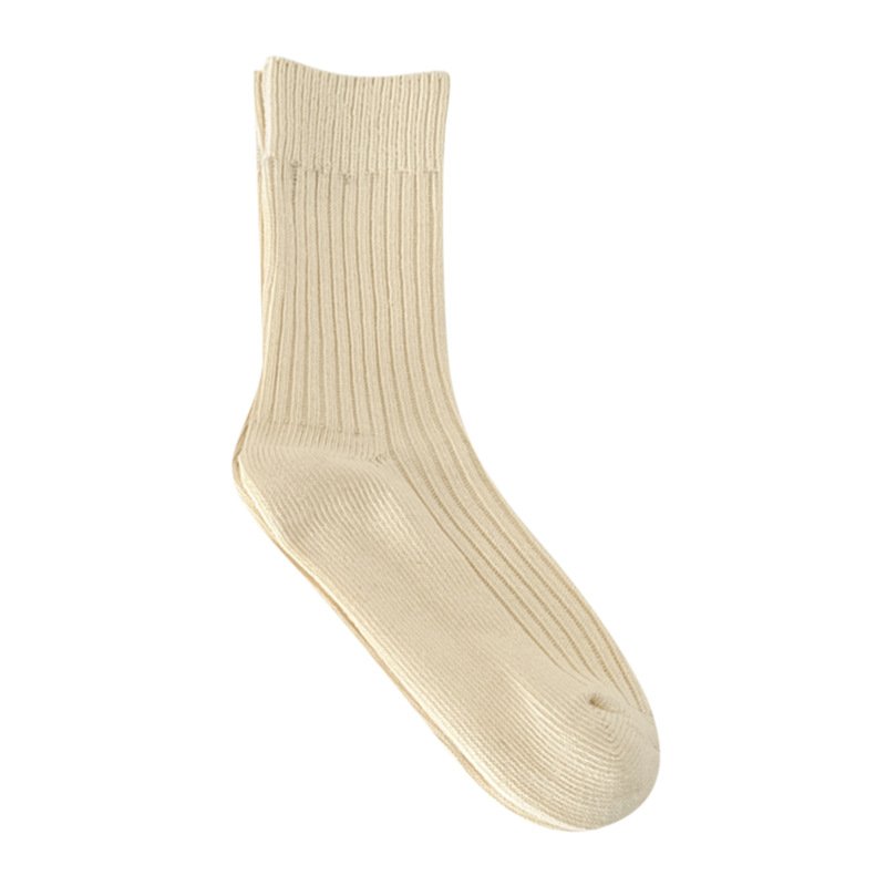 Newest Fall Light Color Women Knit Ribbed Cotton Socks