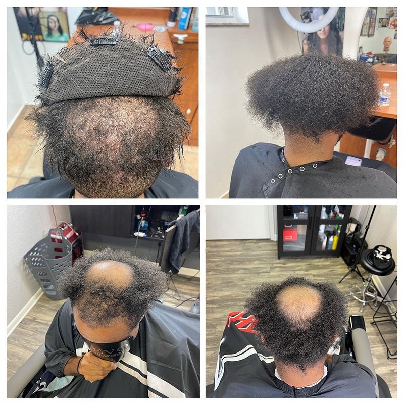 InvisHair $99 Wholesale 8x10 Afro Toupee Swiss lace+PU hair system Men's hair Loss products Toupee