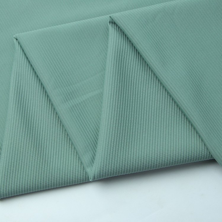 Manufacturer 300GSM Rib Bnit 70% Nylon 30% Spandex Striped Fabric For Yoga Sportswear