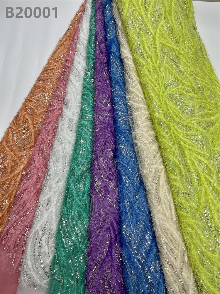 Wool Ribbon Pearls Bead Embroidery Fabric Mesh Lace African Pink Lace Fabric