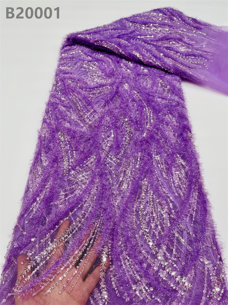 Wool Ribbon Pearls Bead Embroidery Fabric Mesh Lace African Pink Lace Fabric