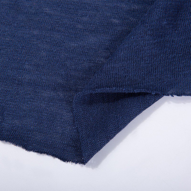 100% Organic Ribbed Jersey Hemp Fabric Eco-Friendly and Natural Knitted Technics Dyed Pattern for Hemp T-Shirt Dress Bag