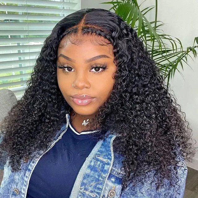 Kinky curly wigs human hair 4*4/5*5/13*4/13*6/full lace front wig colored wig for black women wholesale price