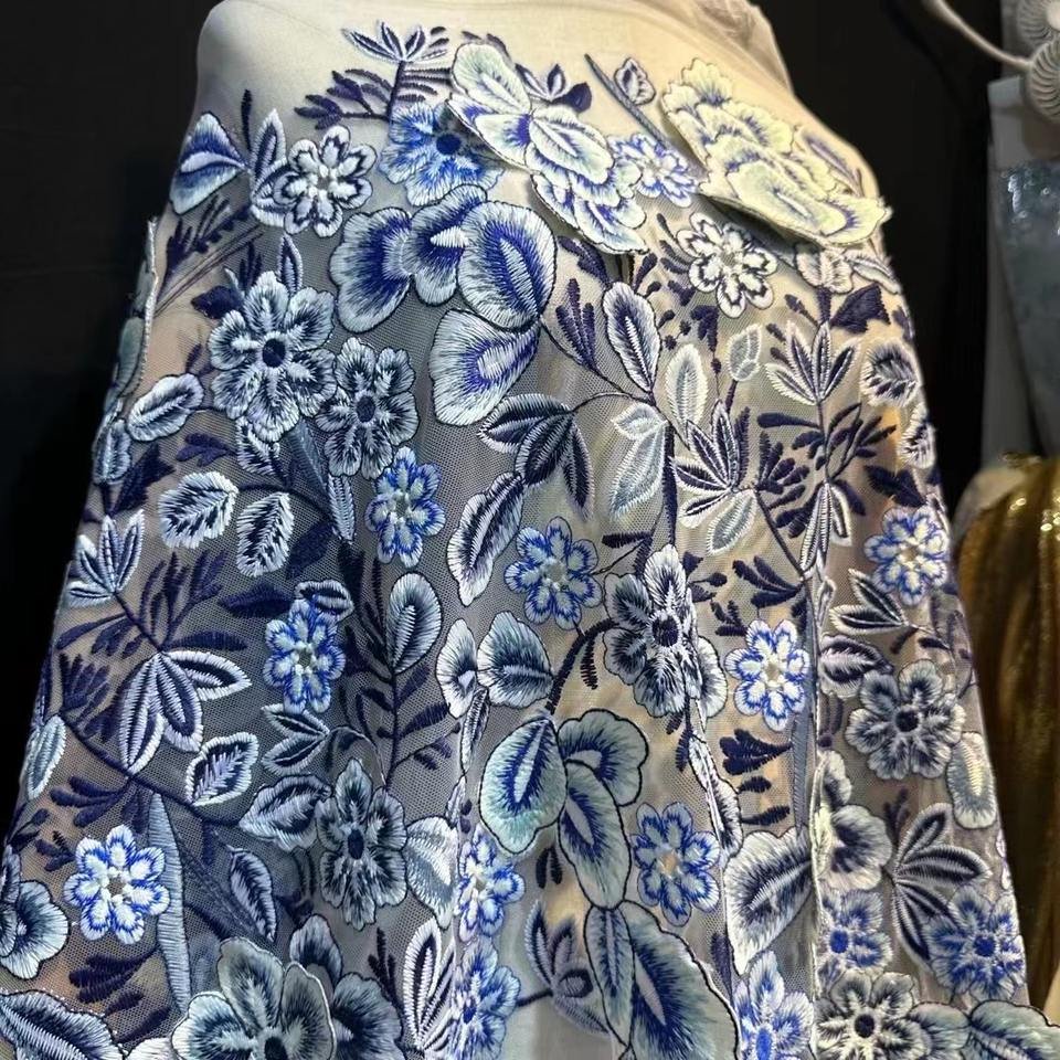 Embroidery High Quality Bazin Brocade Fabric Damask Lace Dress 2023 African Fashion Jacquard Brocade Printed Knitted Warp