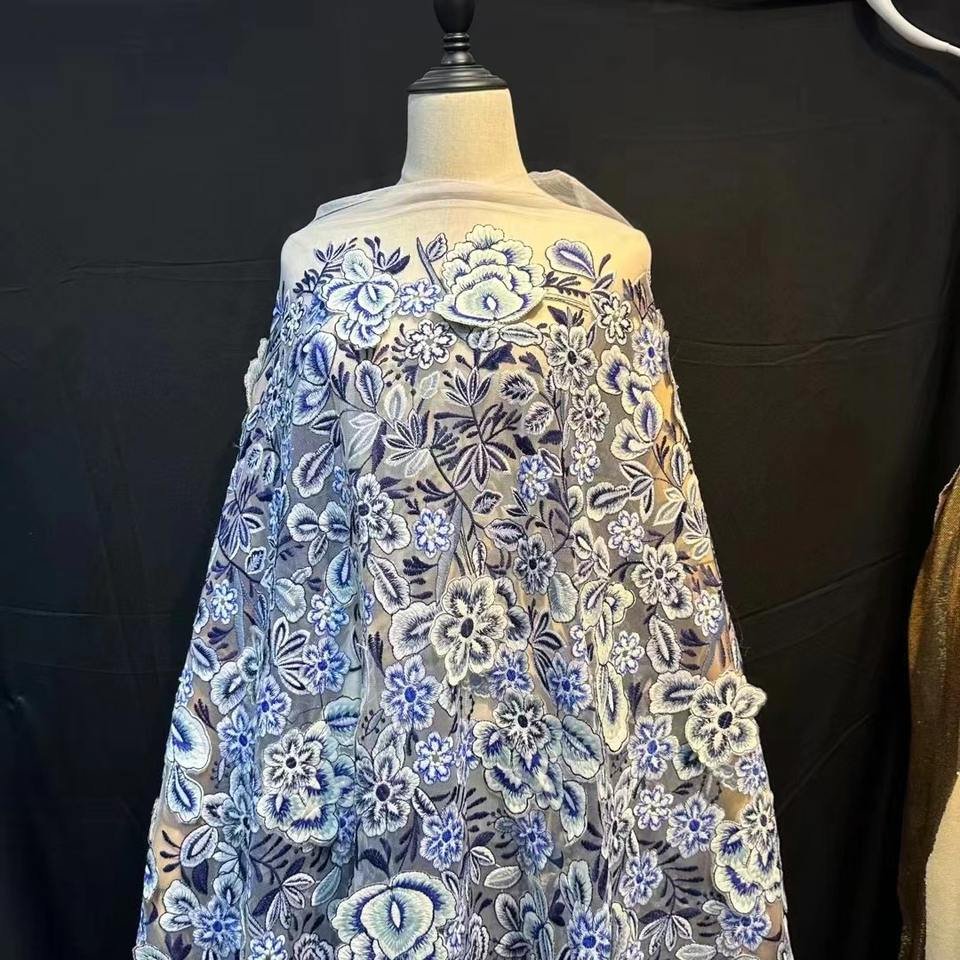 Embroidery High Quality Bazin Brocade Fabric Damask Lace Dress 2023 African Fashion Jacquard Brocade Printed Knitted Warp