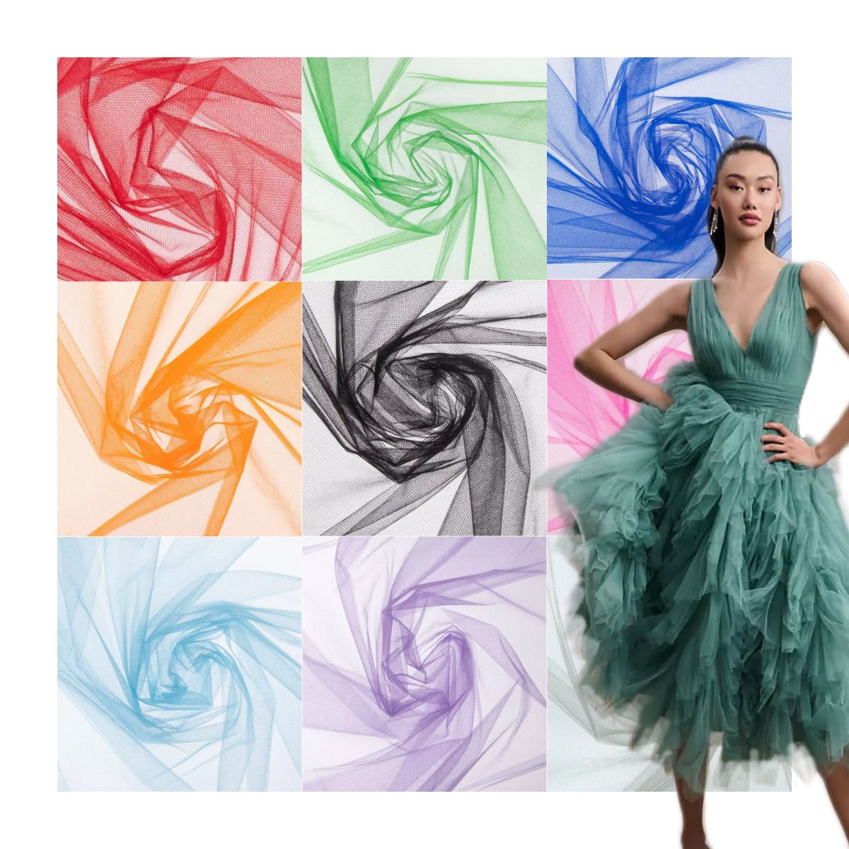 Manufacturer 100% Polyester American Bridal Tulle Mesh Net Fabric Tulle Fabric for Veil Wedding Dress Embroidery Tutu