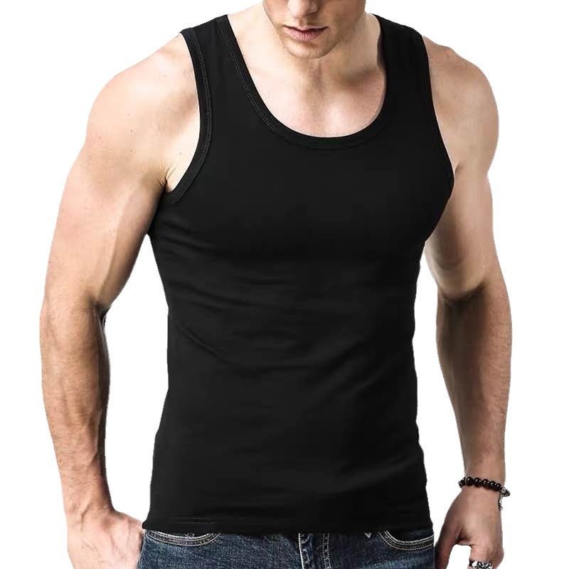Customization Men's Tank Top Compression Athletic Clothing Fitted Gym Stringer Fitness Running Singlet Tight Men Ribbed Tank Top