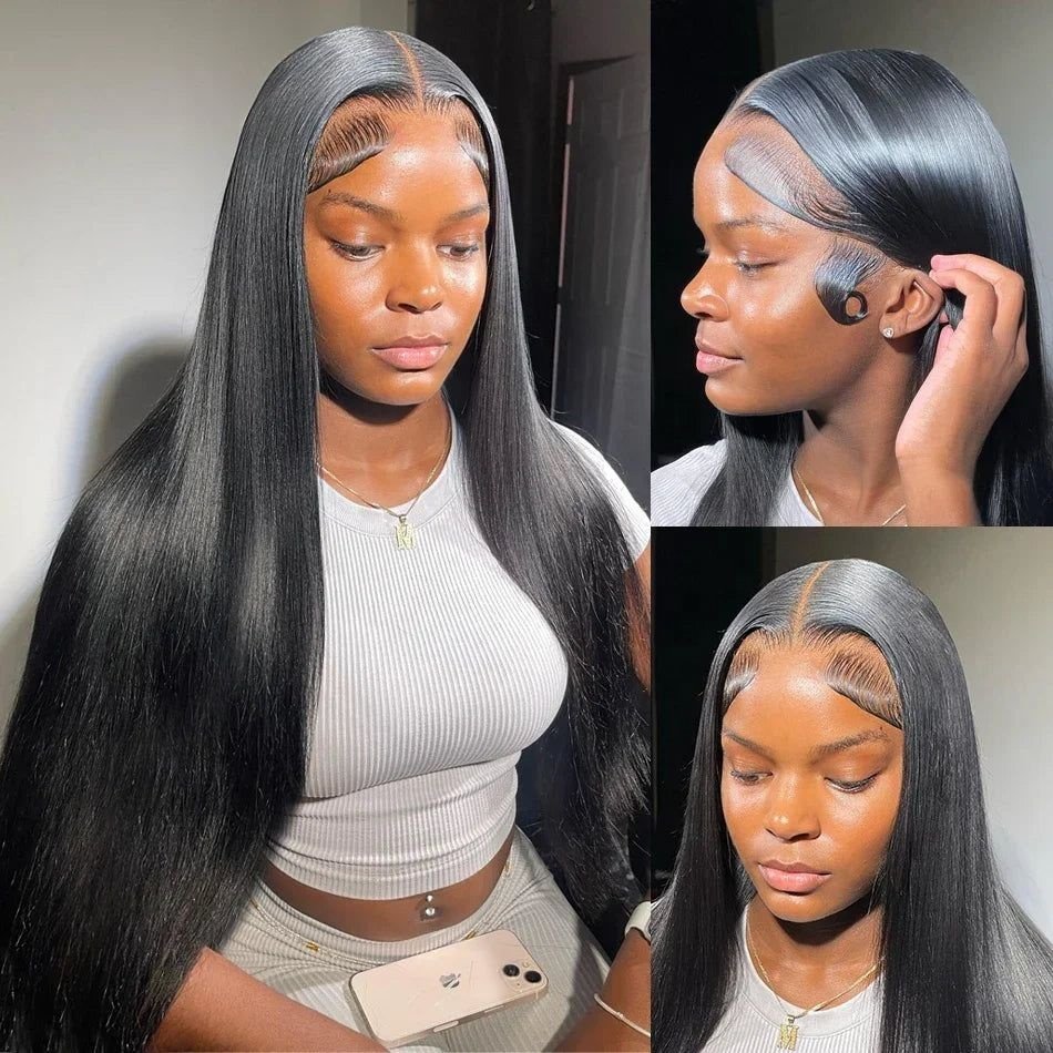 13x6 Lace Front Wigs With Baby Hair Raw Human Hair Pre Plucked 250% Density Glueless HD Lace Frontal Wigs for Black Women