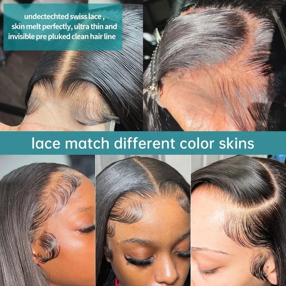 13x6 Lace Front Wigs With Baby Hair Raw Human Hair Pre Plucked 250% Density Glueless HD Lace Frontal Wigs for Black Women
