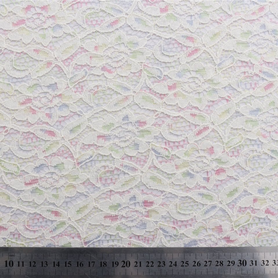 Manufacturer Wholesale Multi-Color Flower Embroidery Lace Fabric For Haute Couture