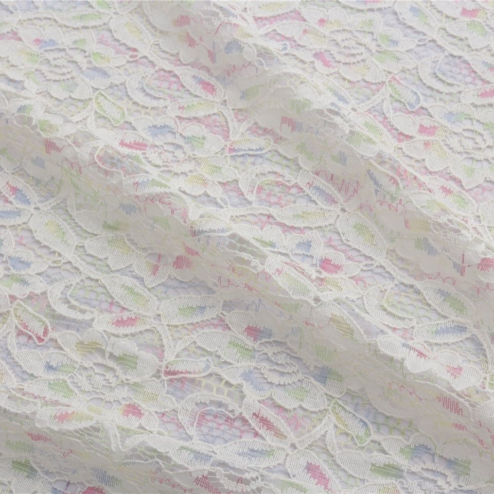Manufacturer Wholesale Multi-Color Flower Embroidery Lace Fabric For Haute Couture