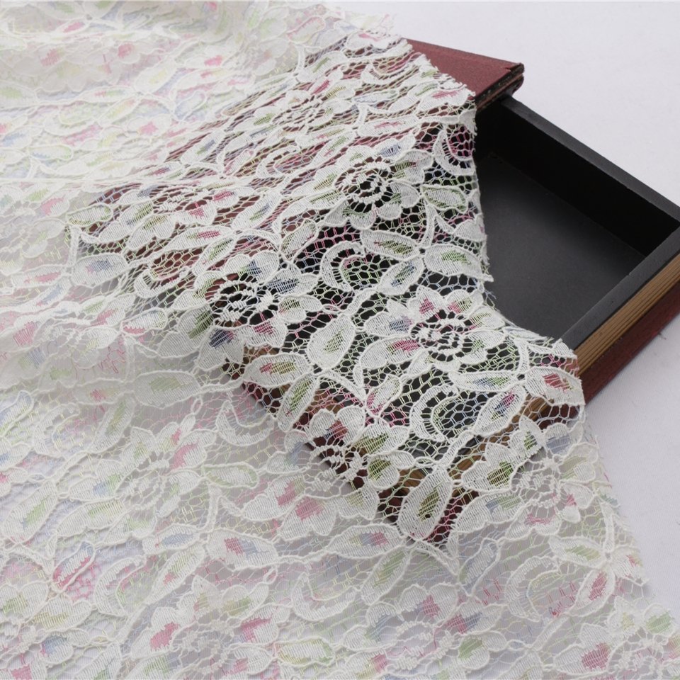 Manufacturer Wholesale Multi-Color Flower Embroidery Lace Fabric For Haute Couture