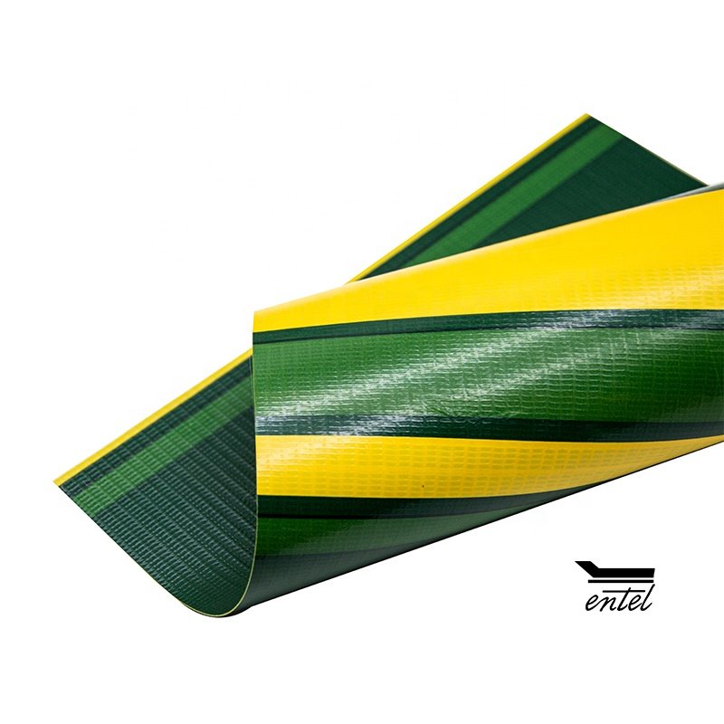White Green 550gsm pvc printed tarpaulin fabric for Shop Awnings and Market Stalls