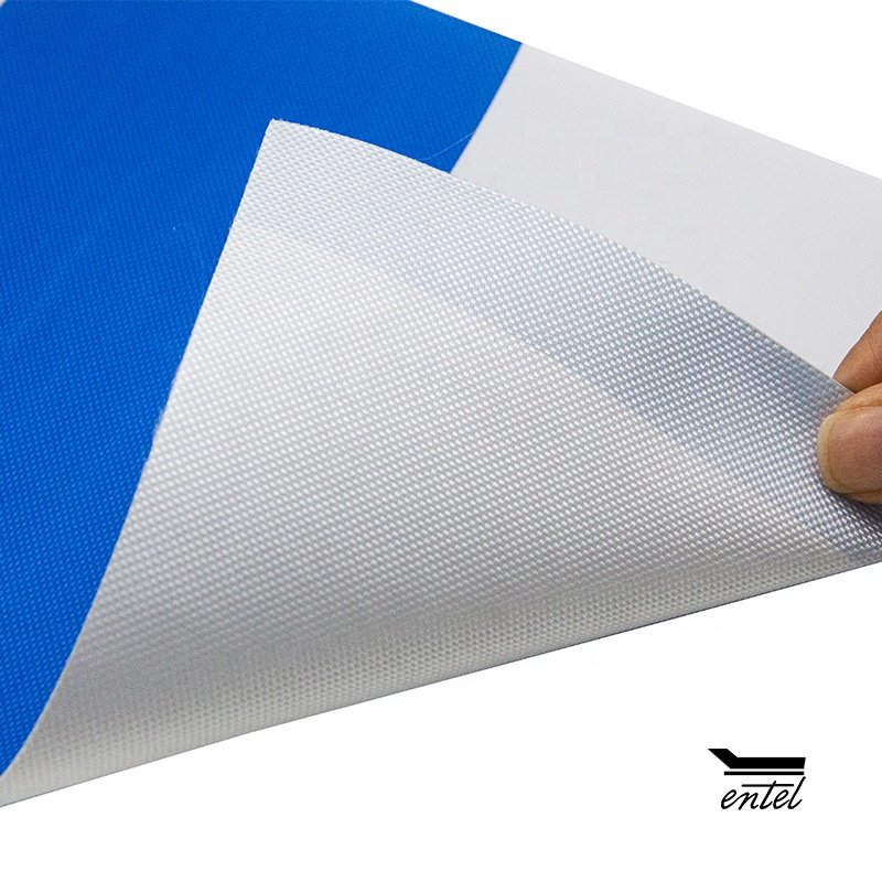 White Green 550gsm pvc printed tarpaulin fabric for Shop Awnings and Market Stalls
