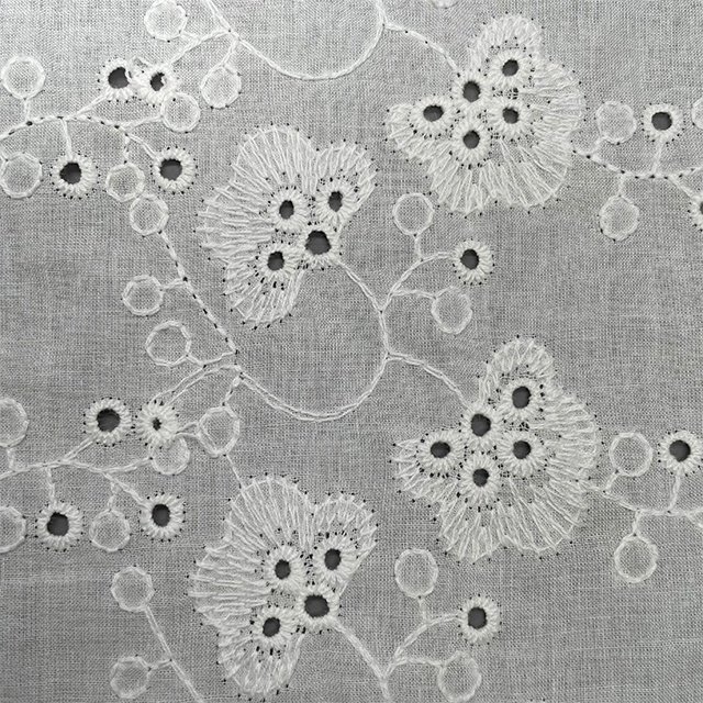 TUTON Top Quality TC Cotton French Beaded Lace Embroidery Fabric For Dress Trim