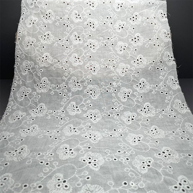 TUTON Top Quality TC Cotton French Beaded Lace Embroidery Fabric For Dress Trim