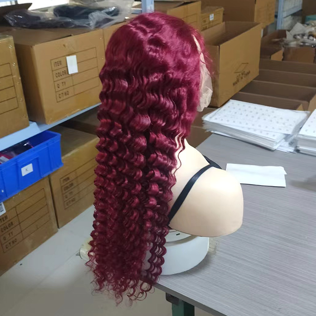 1b 99j color Thick Human Hair Indian Full Lace Front Wig Transparent Lace Front Human Hair Wig Wholesale Virgin Human Hair