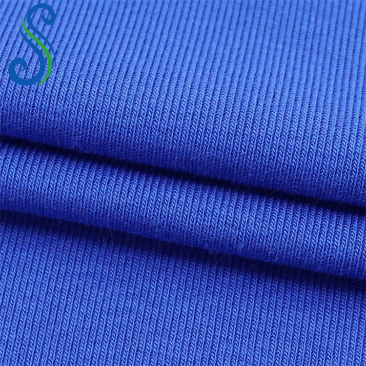 Stock Colors 250G 1x1 Rib Organic Bamboo Cotton Spandex Knitted Fabric for Pajamas Sleepwear