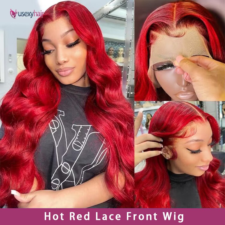 Body Wave HD Transparent Lace Frontal Wig Virgin Brazilian Human Hair Front Lace Wig Red 613 Blonde Human Hair Wigs Women