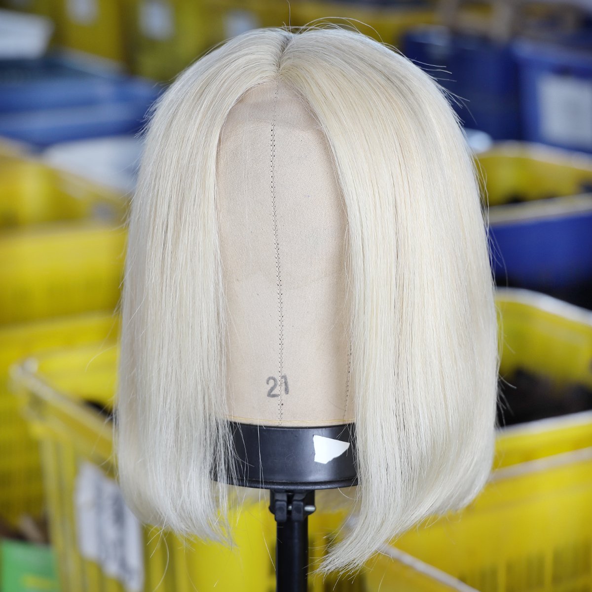13x4 HD Brazilian Hair Ready to Ship Short Lace Front Wig in Blonde Bob Style Color 613 High Quality Wholesale