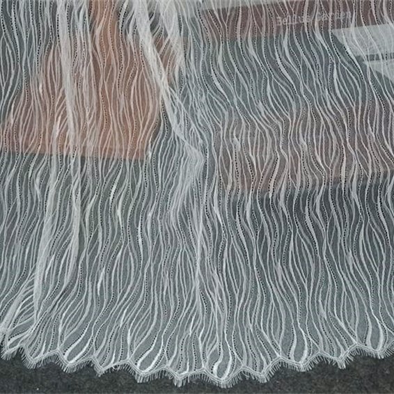 Zeal High Quality French LaceTrim Eyelash Lace Fabric Black Eyelashes Chantilly Lace Trimming Fabric Multicolor